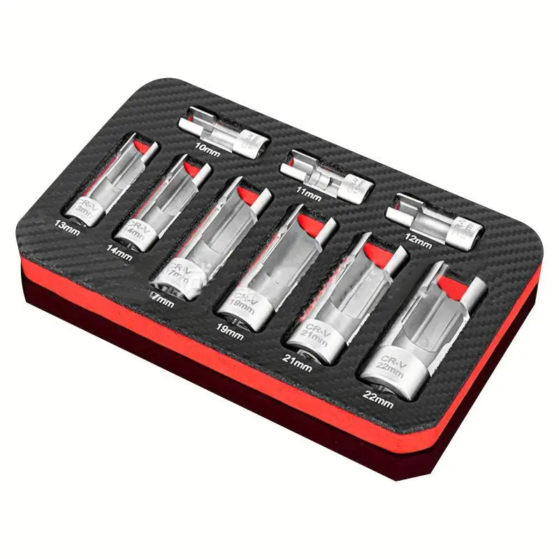 9-Pc O2 Oxygen Sensor Socket Set 10–22mm | Cr-V Steel Wrench