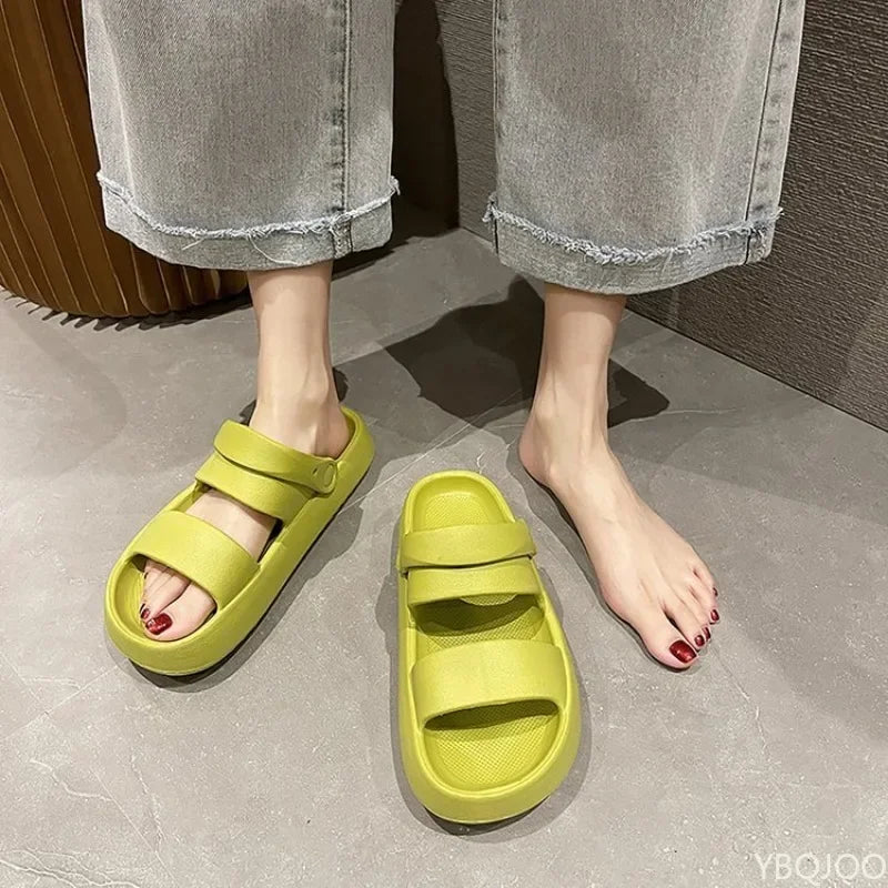 Outdoor Women Breathable Casual Home Slippers Snaps Non-slip Platform