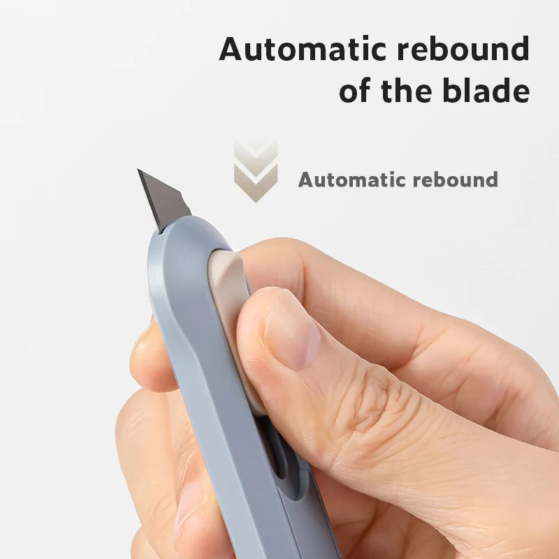 Portable Auto-Retract Box Cutter Pocket Knife Utility Knives Express Open Box Envelope Package Tool School Stationery Supplies Zpaxo