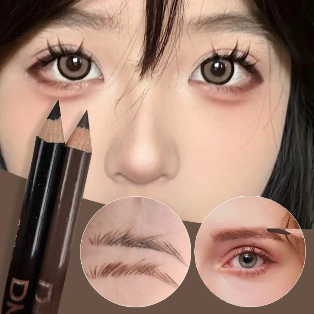 1/2Pcs Black Brown Eyebrow Pencil Waterproof Microblading Eyeliner Pen Tint Tattoo Makeup Long Lasting Quick Draw Eyelash Makeup Zpaxo