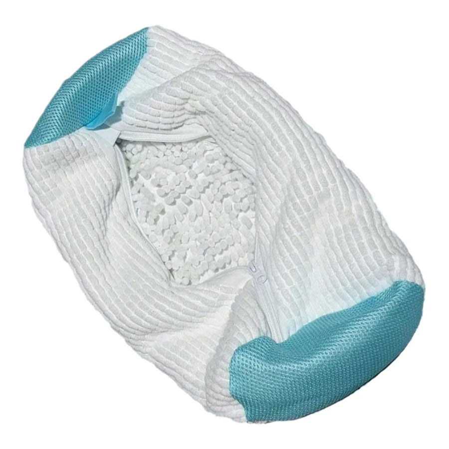 Shoe Washing Bag Washing Machine Laundry Bags Microfiber Closure Shoes Cleaning Bag Shoes Laundry Net Fluffy Fibers Sneaker Zpaxo White