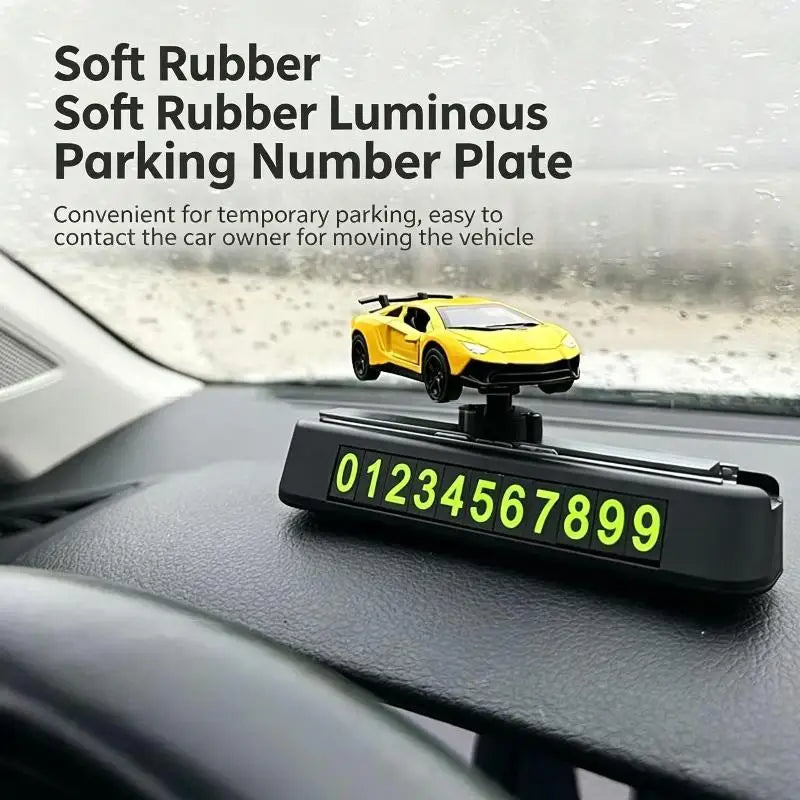 Mini Car Dashboard Ornament & Parking Number Plate | Drift Model