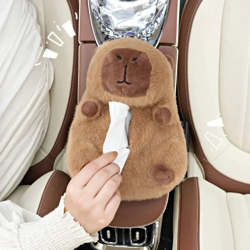 Car Backseat Hanging Tissue Bag Box Plush Holder Cover Auto Toys