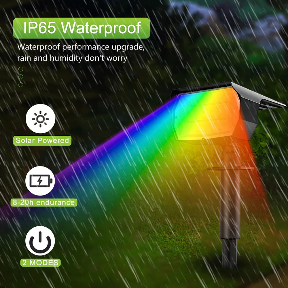 Solar Spot Light Outdoor Color Changing RGB 48/37/20LED Solar Powered Landscape Spotlight Garden Decor Pathway Walkway Christmas Zpaxo