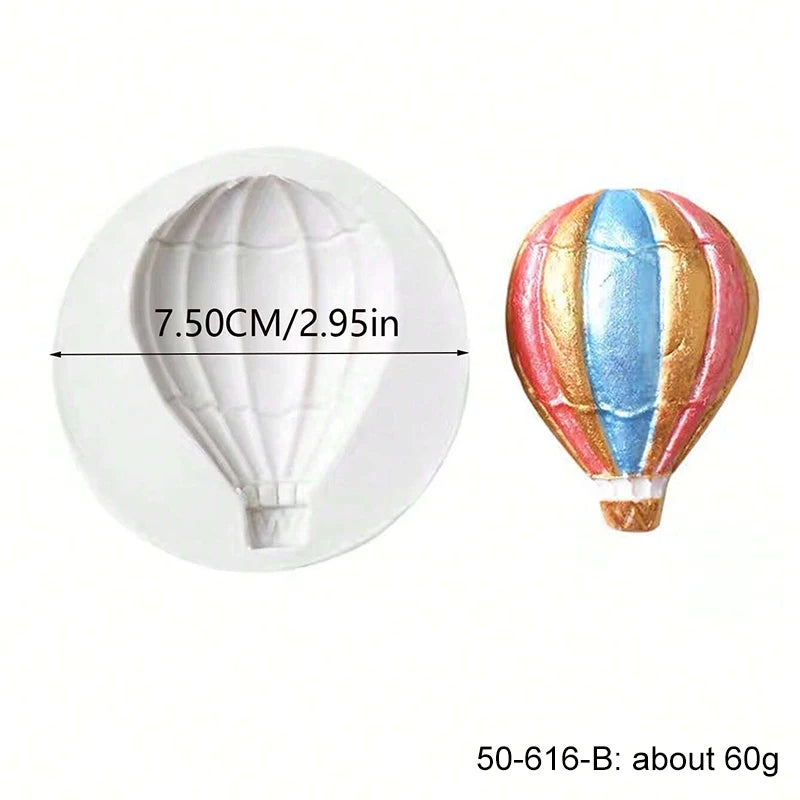 Hot Air Balloon Rainbow Cloud Silicone Mold Cake Decorating Fondant Chocolate Candy Sugar Craft Gum Paste Cupcake Topper Mold Zpaxo 50-616-B