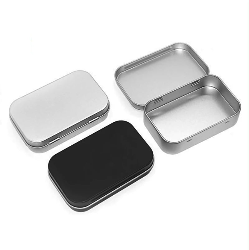 Mini Rectangular Hinged Tin Box – Metal Storage Container Mini Tin Storage Box Zpaxo