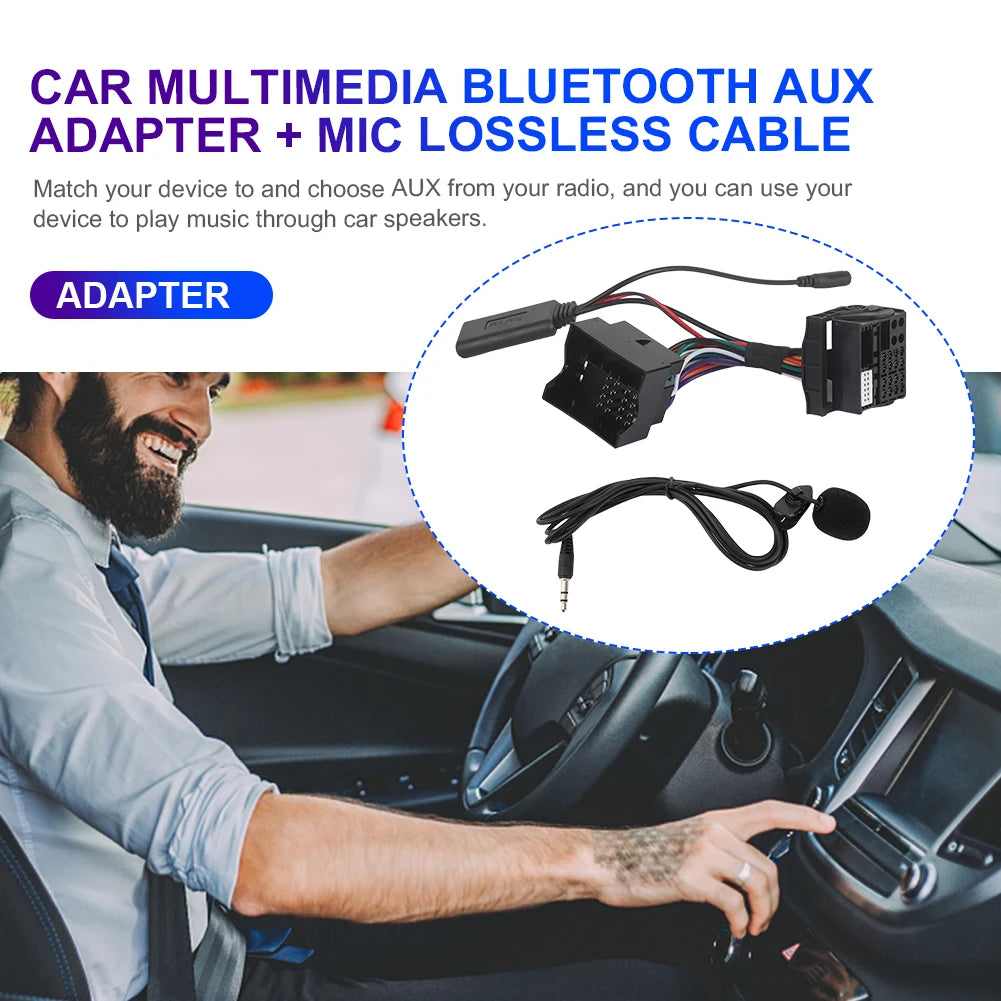 Aux Adapter Harness Wire Bluetooth-compatible Radio Handsfree Car