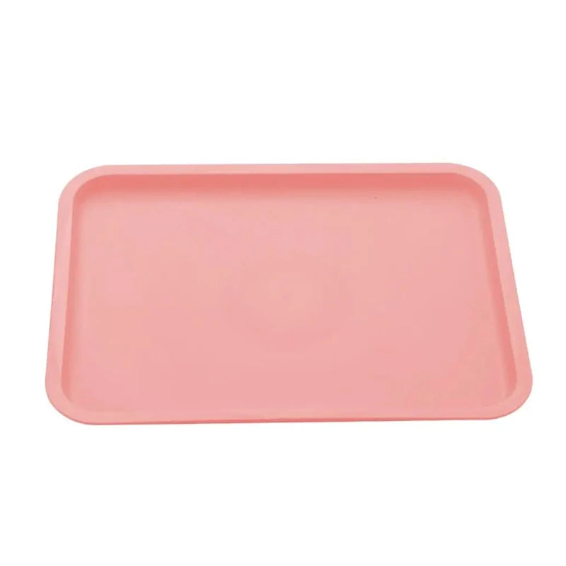 Household Kitchen Fruit Dessert Tray Rectangular Pallet Nordic Plastic Food Serving Tray Multiple Colors Storage Tray Zpaxo Pink