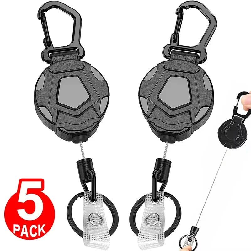 1- Universal Retractable Keychain Heavy Duty Carabiner Badge Holder