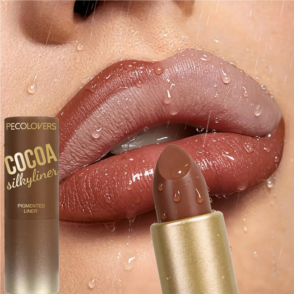 1PC Matte Velvet Brown Lipstick - Waterproof and Sweat-proof, Non-stick Cup, High Color Development, Non-sticky Lip Gloss Zpaxo