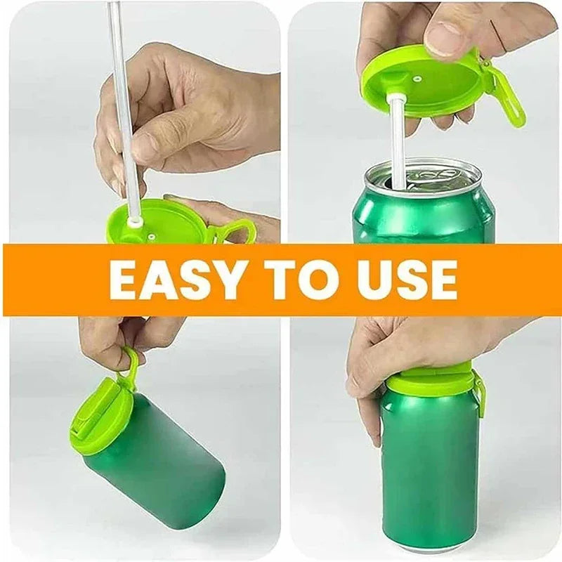1/2/4PCS Creative Soda Can Cover Sealed Silicone Straw Beverage Can Cover Cup Suitable For Canned Beverage Reusable Tank Cover Zpaxo