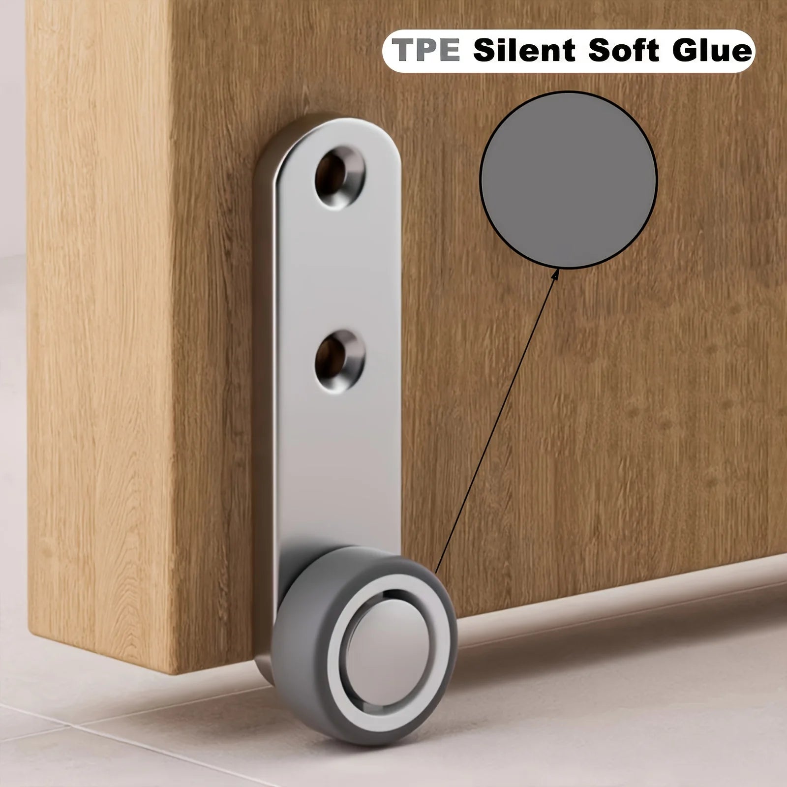 Heavy-duty Silent Sliding Door Wheels 4 Rollers 8 Screws Metal Zpaxo
