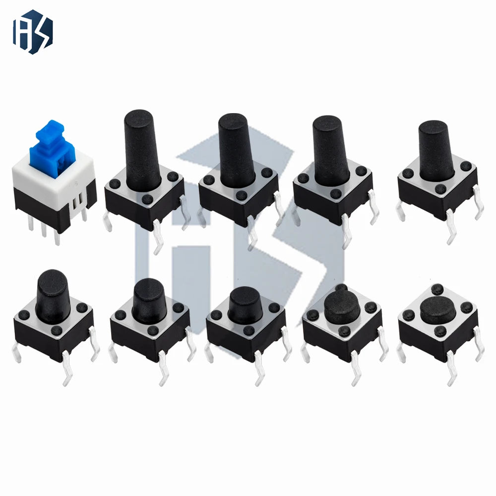 10-Assorted Tactile Switch Kit (180PCS): Mini Momentary Buttons for DIY Electronics Projects Zpaxo
