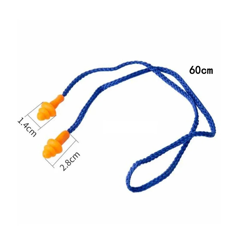 Noise Cancelling Ear Plugs Silicone Corded Ear Plugs Ears Protector Reusable Anti-Noise Earplugs Headwear Earmuff Zpaxo