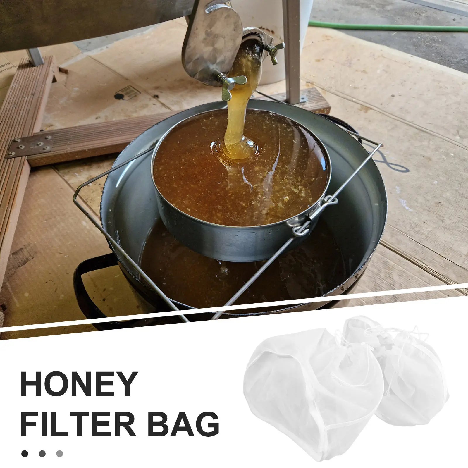 4Pcs Reusable Honey Strainer Bag with Drawstring, Food Grade Nylon Mesh Filter for 5 Gallon Bucket, Ideal for Apiary Honey Zpaxo