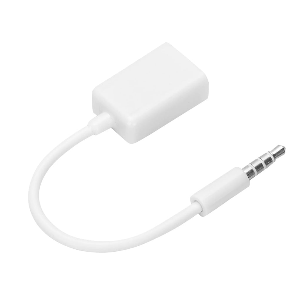 Male Plug Jack USB Female AUX Audio Cable Converter Adapter Cord