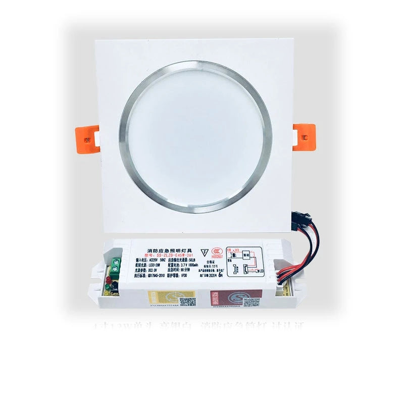 LED Square Emergency Downlight 3W–18W | 90 & 180 Min Backup