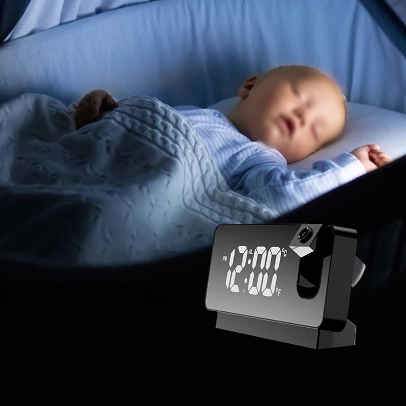 Creative LED Digital Projection Clock Alarm Temperature Display Home