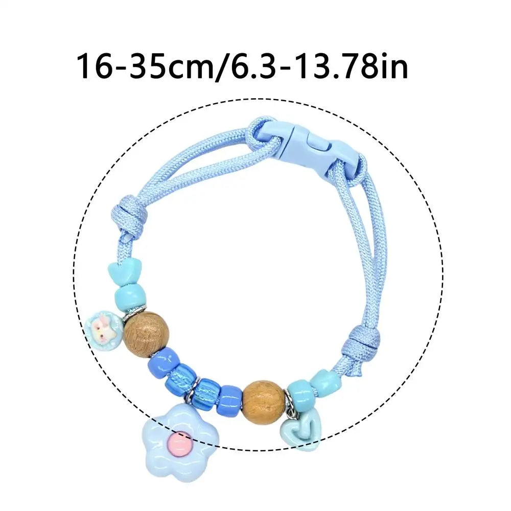 Cat Dog Flea Collar Natural Wood Adjustable Safe Buckle Macaron Fly Zpaxo Blue