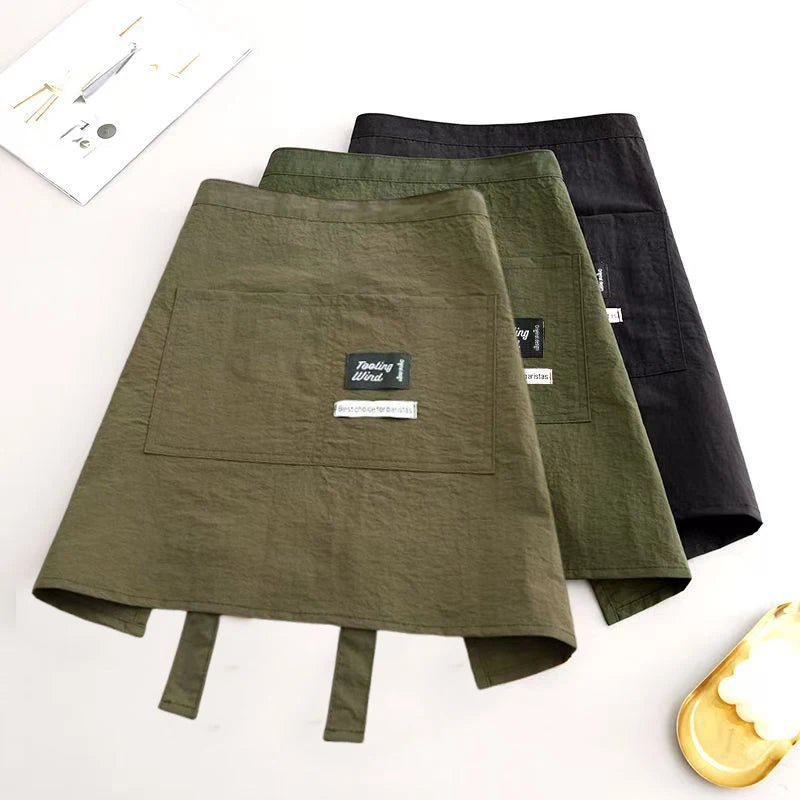 Ladies Canvas Kitchen Apron Restaurant Waitress Essential Extended Zpaxo