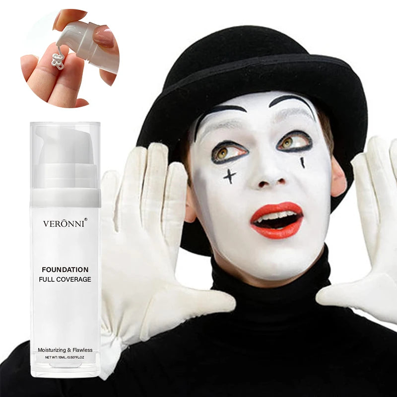 Full Coverage Matte White Liquid Foundation Waterproof Long-lasting Zpaxo