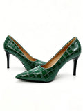Women's Emerald Green 9cm Stiletto Pumps – PU Leather Heels