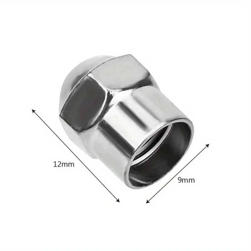 Chrome Tire Valve Caps 10/50 Pack – Universal Car, Bike & Moto