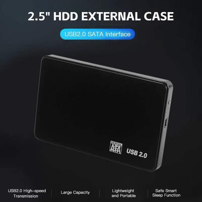 USB 2 0 HDD External Hard Drive Case Plastic SATA Enclosure SSD Speed Zpaxo