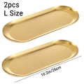 Gold Round Stainless Steel Decorative Trays – Nordic Style Set of 2
