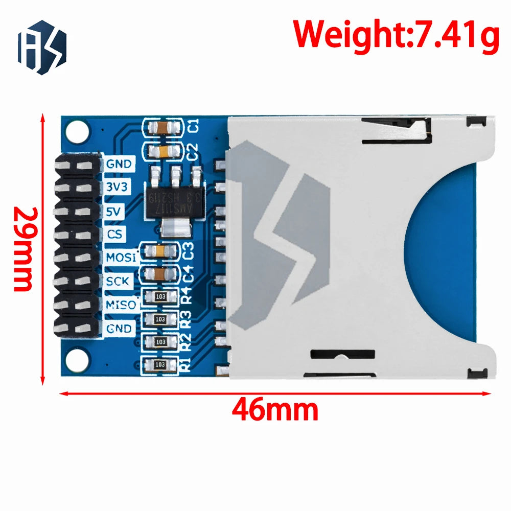 Micro SD/TF Card Reader (for Arduino-Compatible): SPI Interface – Built-In Level Converter Chip Zpaxo