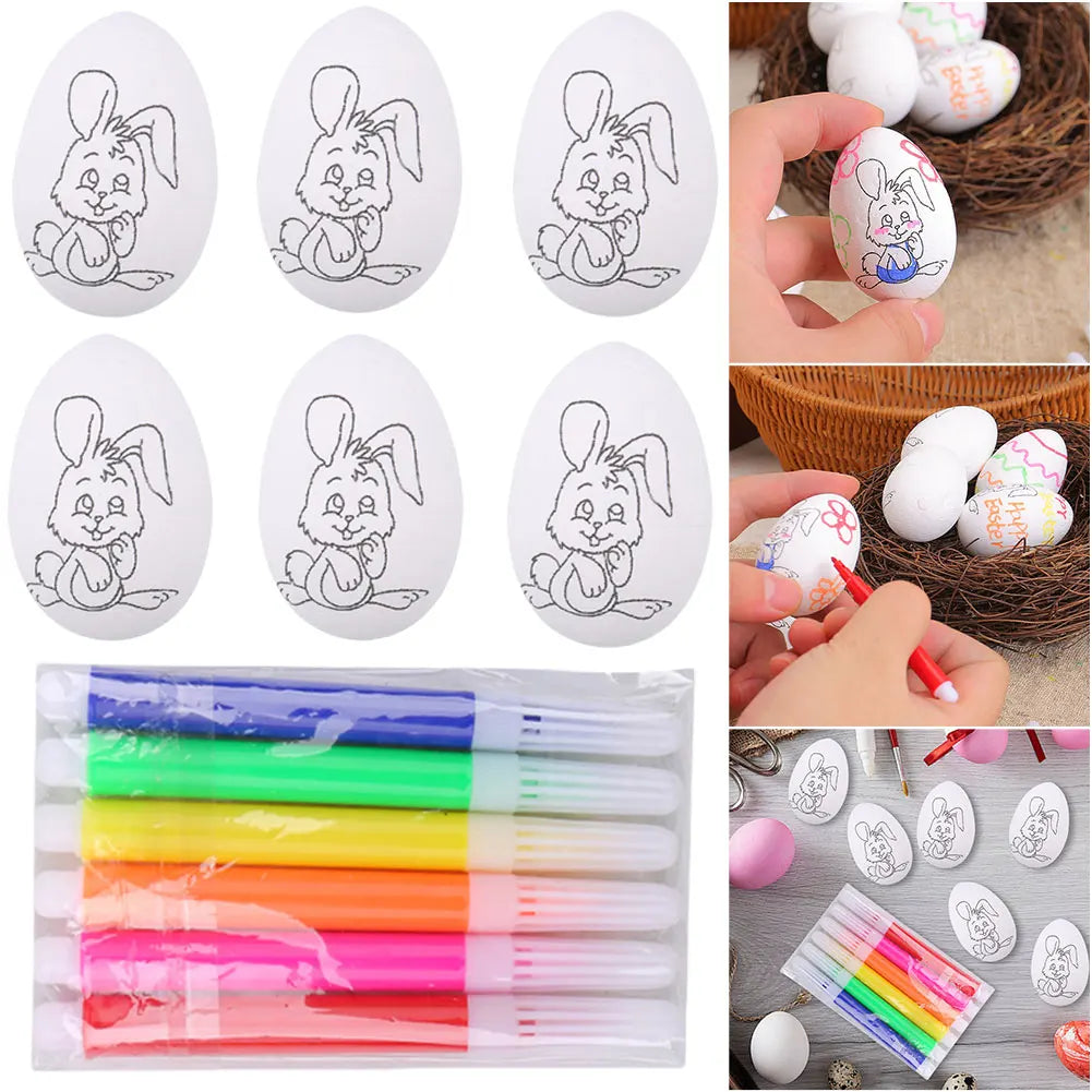 Easter Eggs Painting DIY Design Boys Girls Paintable Doodle Egg