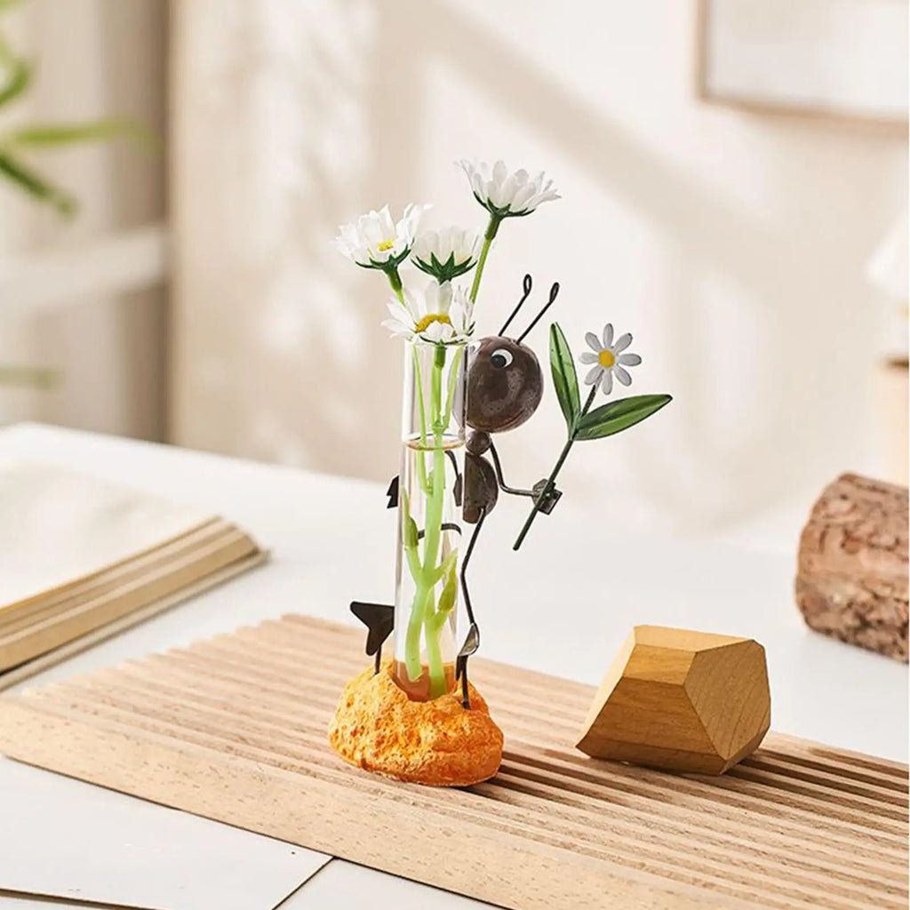 Sculptures Ants Figurine Hydroponic Plants Container Metal Lawn
