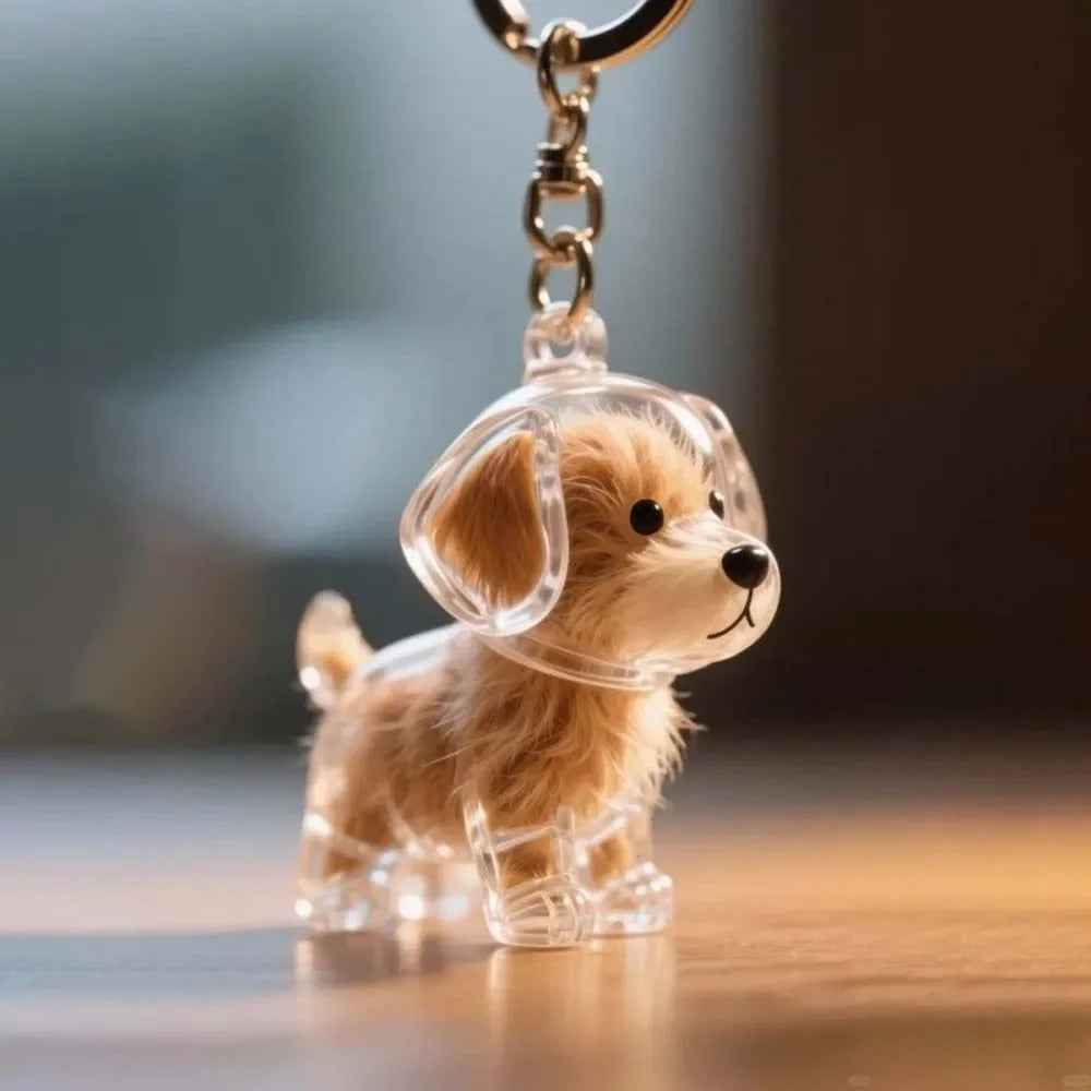 Dog Shape Hair Storage Box Transparent DIY Handmade Pet Keychain Zpaxo Maltay dog