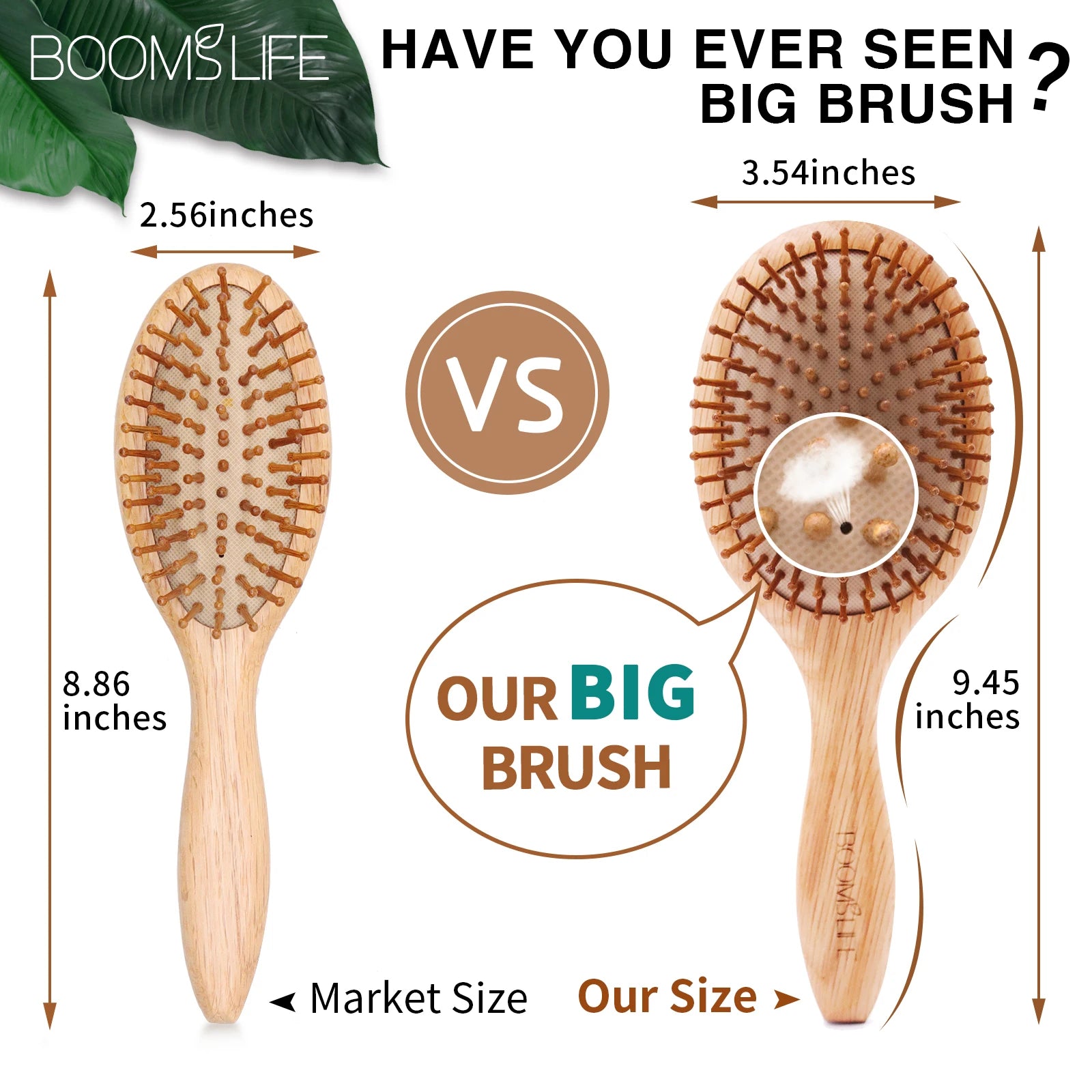 BOOMSLIFE Hair Brush Women Wide Tooth Hair Combs Healthy Paddle Cushion Massage Hairbrush Wooden Comb Hair Care Accessories Zpaxo