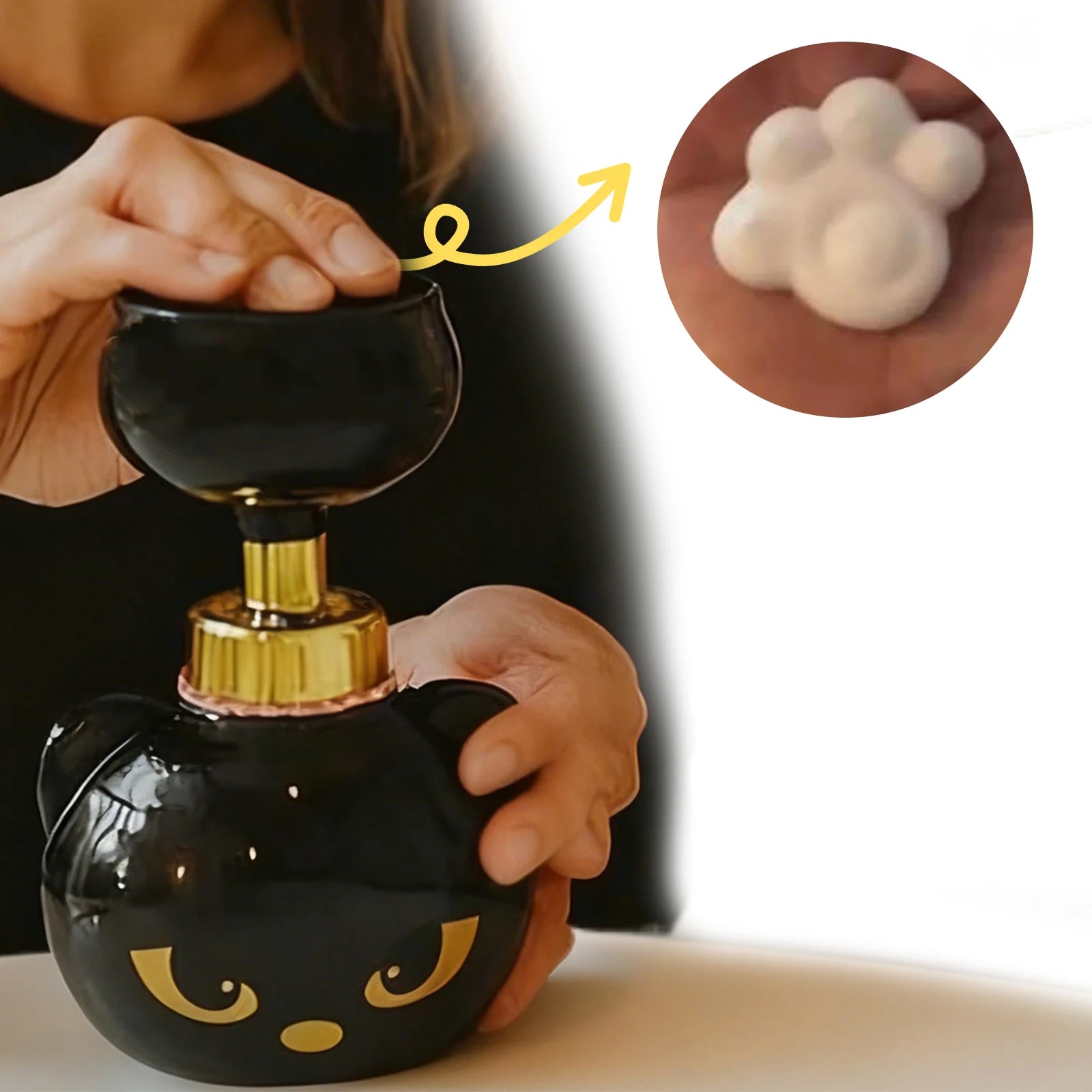 Cute Cat Paw Lotion Dispenser Refillable Hand Sanitizer Press Bottle