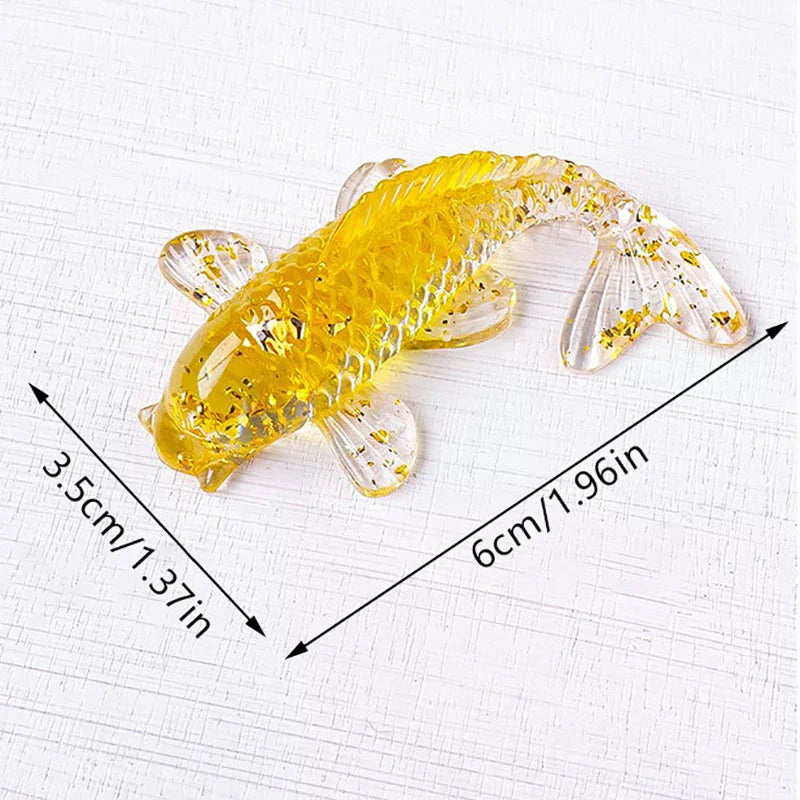 Crystal Stone Gravel Lucky Koi Fish Figurine Resin Mini Quartz Fancy Zpaxo