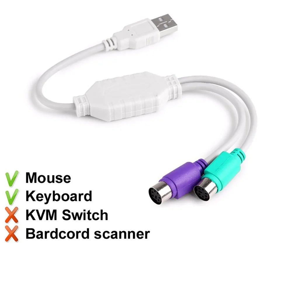 USB Male to PS/2 Female Adapter Cable for Keyboard & Mouse USB Adapter Cable Zpaxo