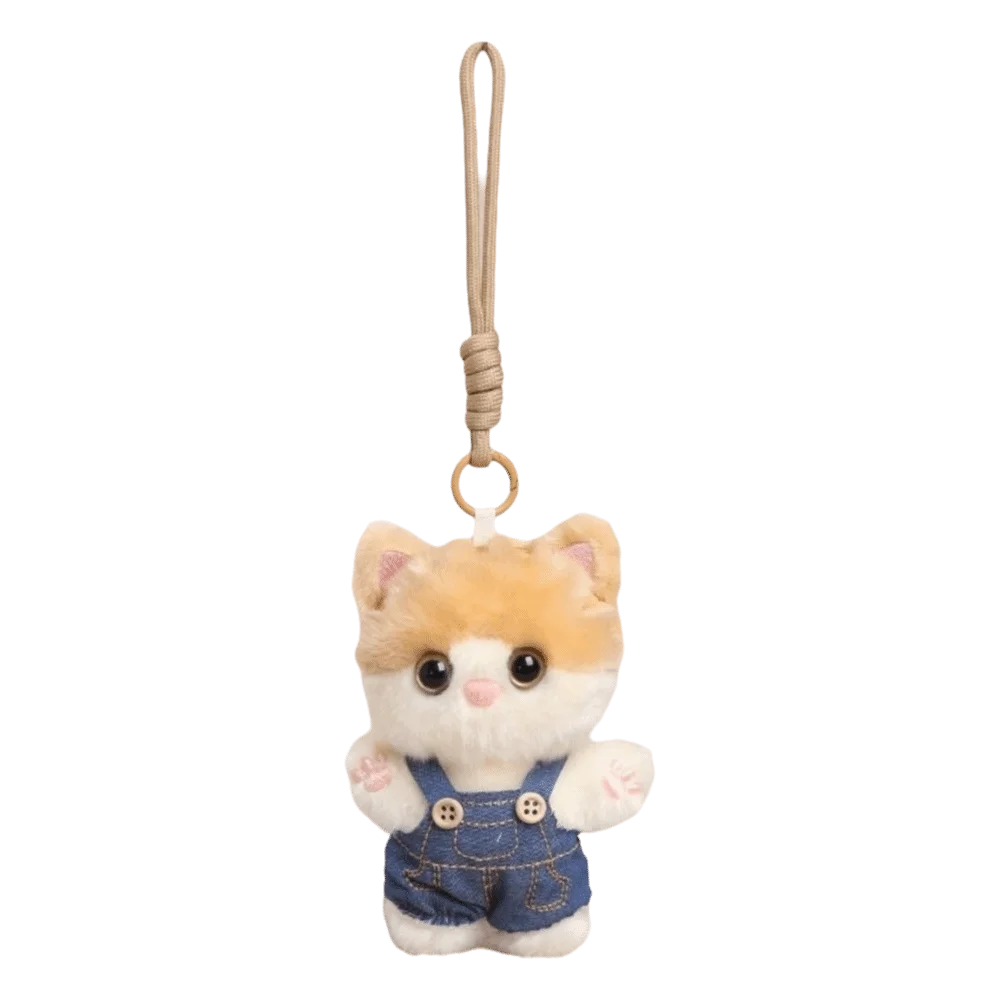 Cute Fluffy Cat Pendant Decoration Kawaii Bag Hanging Charm Ornaments Zpaxo Yellow