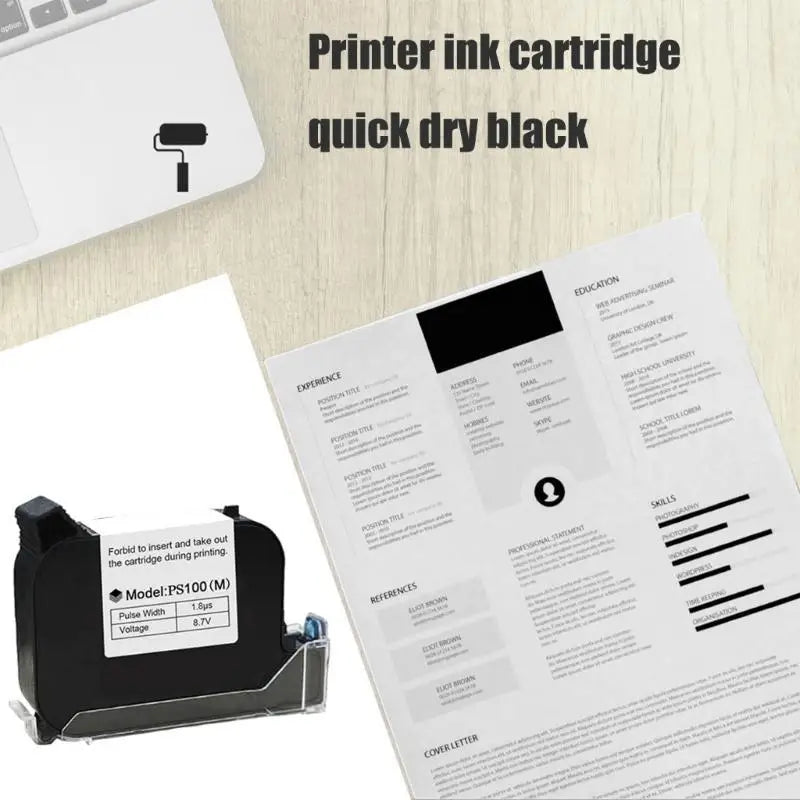 652F PS100(M) Quick Dry Cartridge For Handheld Inkjet Printer,Various Surfaces Zpaxo