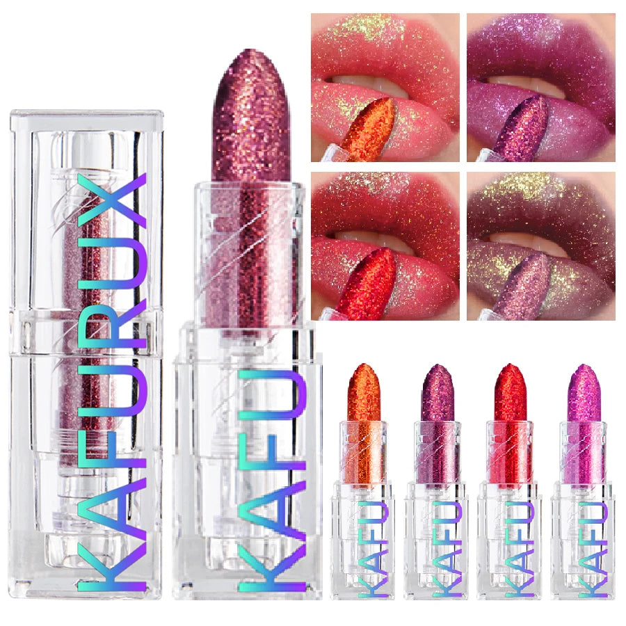 Multi-color Glitter Lipstick Beauty Girl Diamond Waterproof Lip Tint