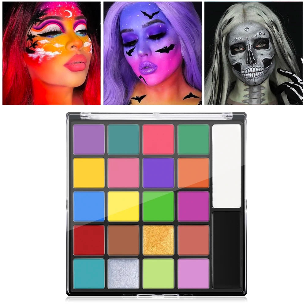 22 Colors Face Body Paint Painting Palette Long-lasting Non-toxic Zpaxo 22 colors