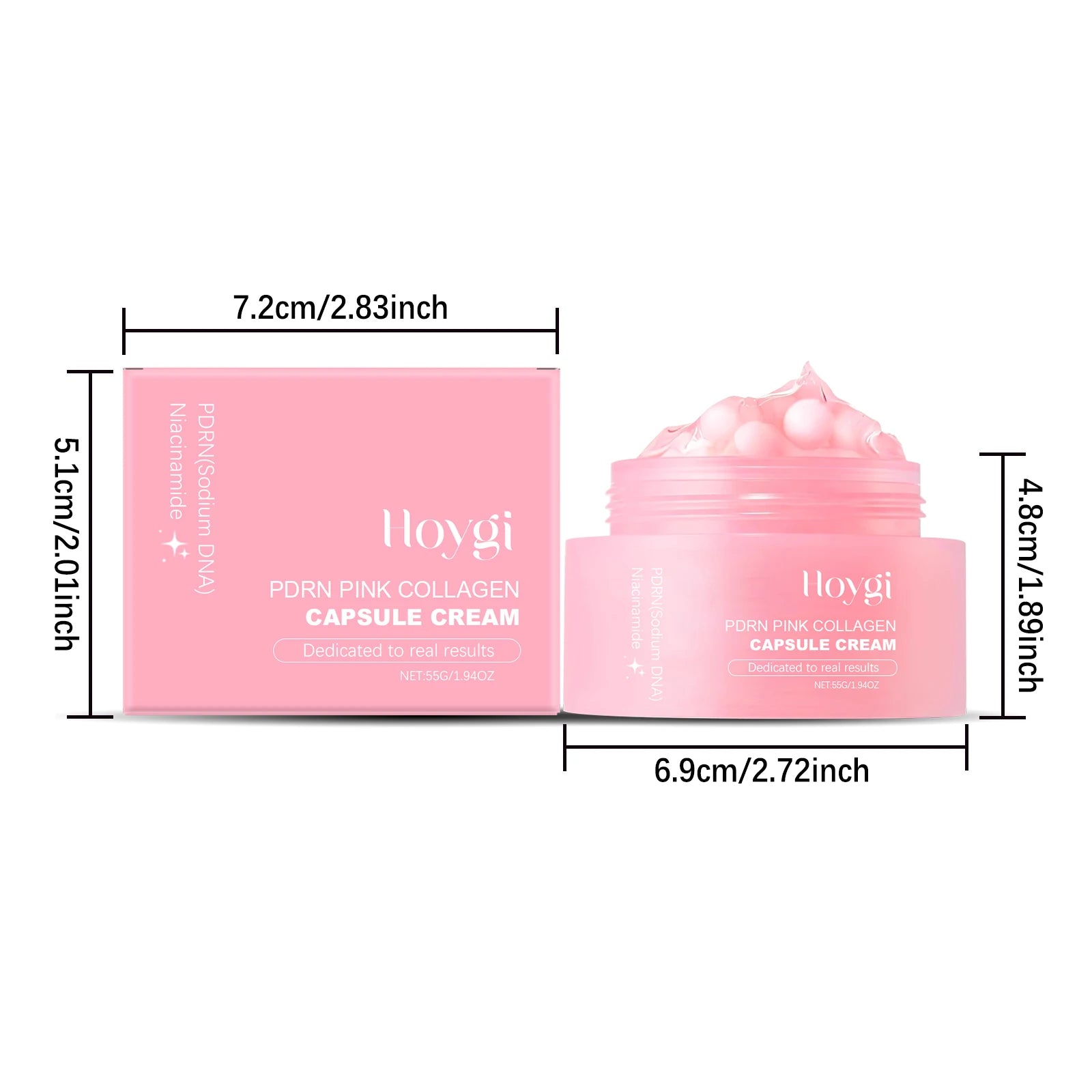 Hoygi Collagen Capsule Cream – Hydrating Firming Anti-Aging Facial Capsule Cream Zpaxo 55g Boxed