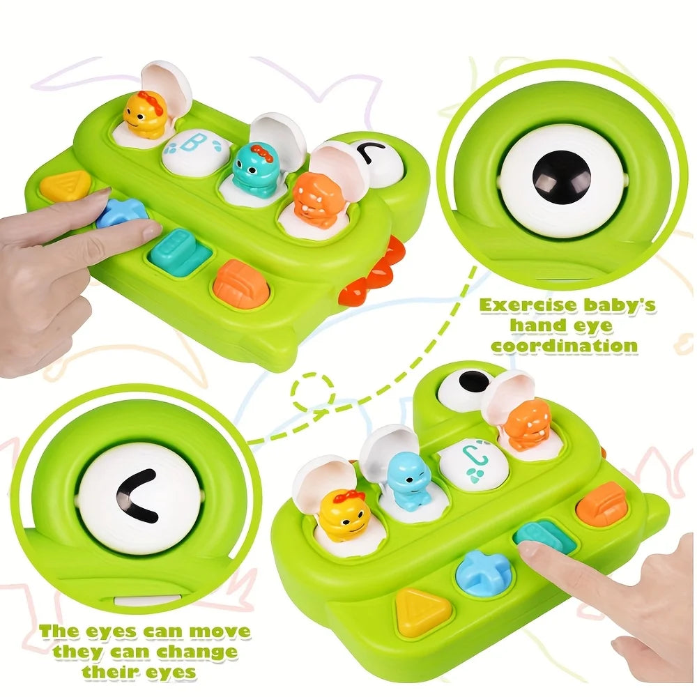 Green Dinosaur Peekaboo Puzzle Box Interactive Educational Toy