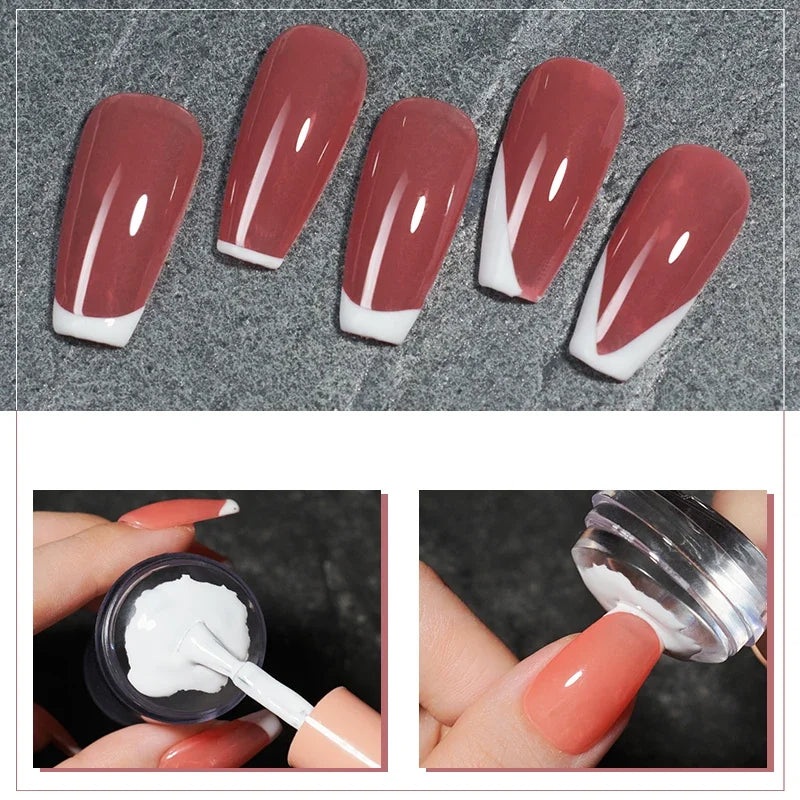 Nail Stamping Plates Pure Clear Jelly Nails Art Stamper Scraper Set Print Silicone Marshmallow Design Manicure Accessories Tool Zpaxo
