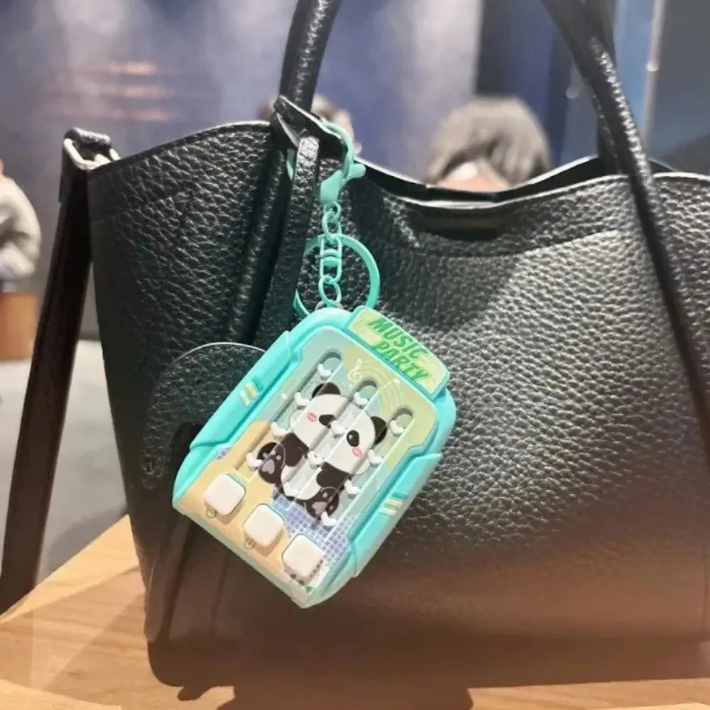 Cartoon Dancing Machine Keychain Rhythm Game Light Up Puzzle Solving Pendant Bag Charm Stress Relief Musical Challenge Keychain Zpaxo