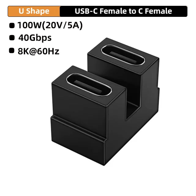 USB4 40Gbps 90° USB-C Adapter | 100W Fast Charge & 8K Video USB-C Adapter Zpaxo CM-CM UX