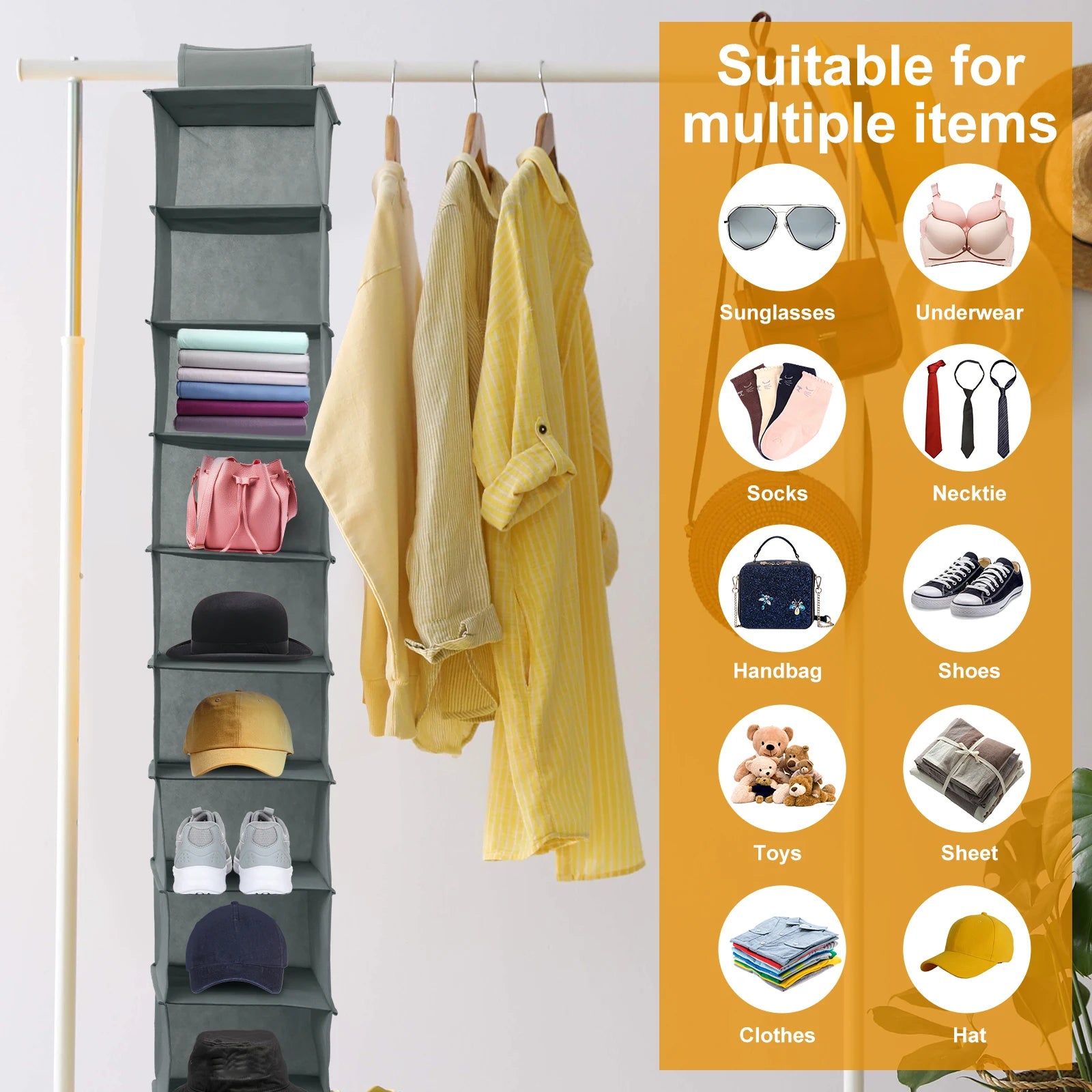 Multi Layer Hanging Bag Drawer Box Storage Universal Wardrobe Cloth Underwear Organizer Hanger Bag Household Supplies Shoe Rack Zpaxo
