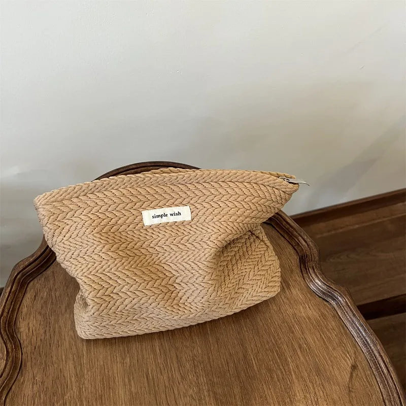 Handwoven Crochet Makeup Bag – Zipper Cotton Cosmetic Pouch Cosmetic Pouch Zpaxo