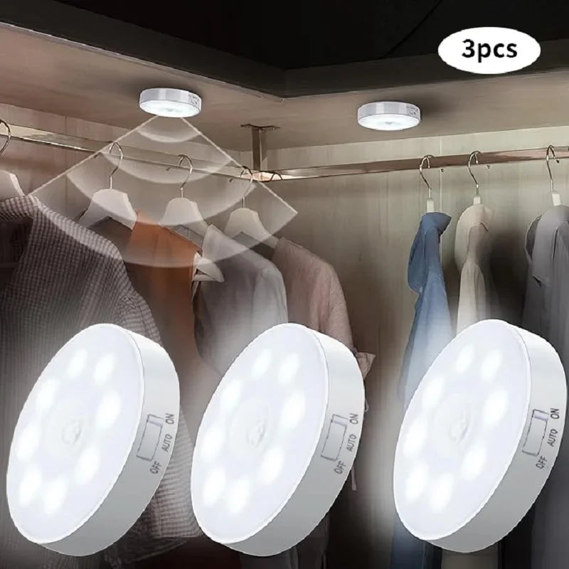 Motion Sensor LED Night Light USB Rechargeable – 3 Pack Motion Sensor Night Light Zpaxo