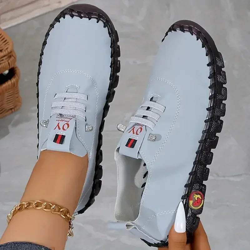 Women Sneakers 2024 Spring Summer Loafers Soft-soled Roman Breathable Zpaxo GRAY 43